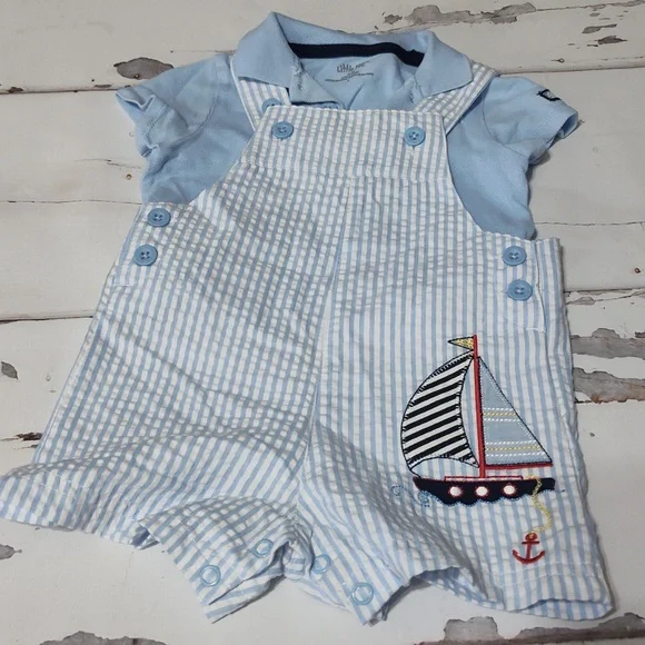 Little me sailor romper set size 9m - Picture 1 of 5